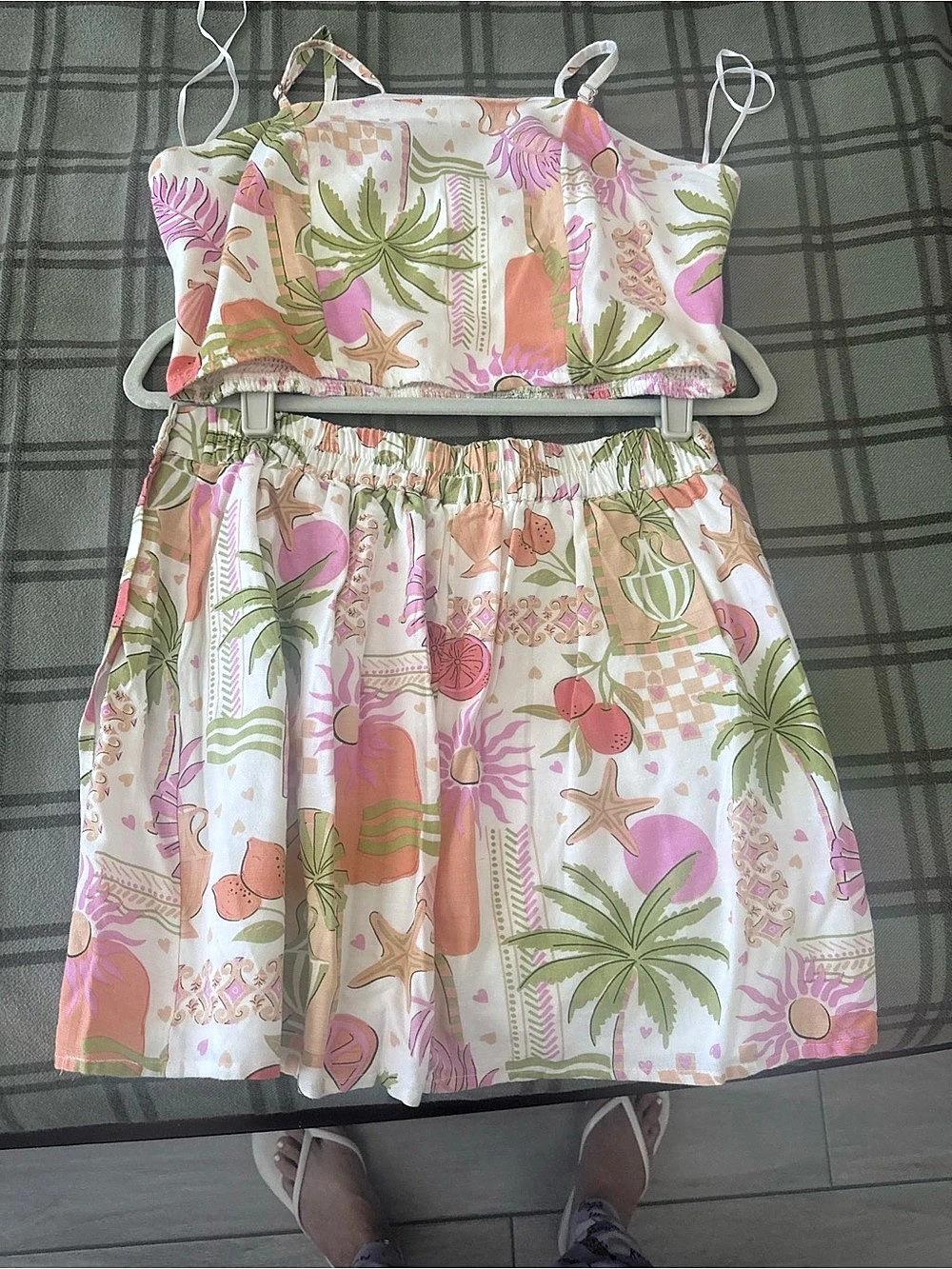 Kids Floral Sundress in Pink & Green Like New
